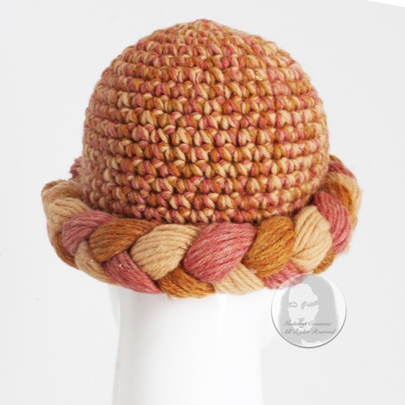 Yves Saint Laurent Knit Hat Multicolor Thick Braid Wool Cap Vintage 1970s Rare main image 16